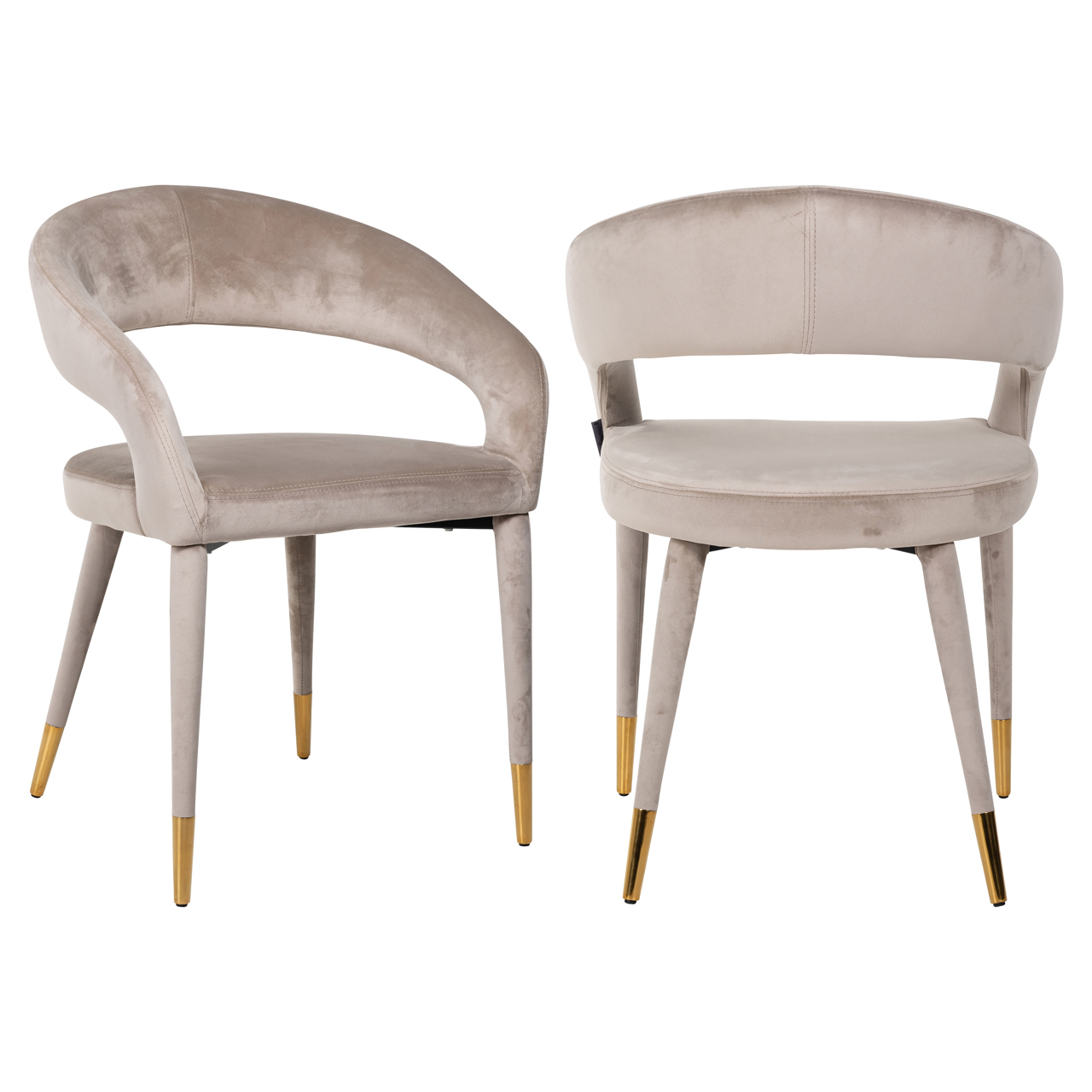 Eetkamerstoel Gia khaki velvet fire retardant