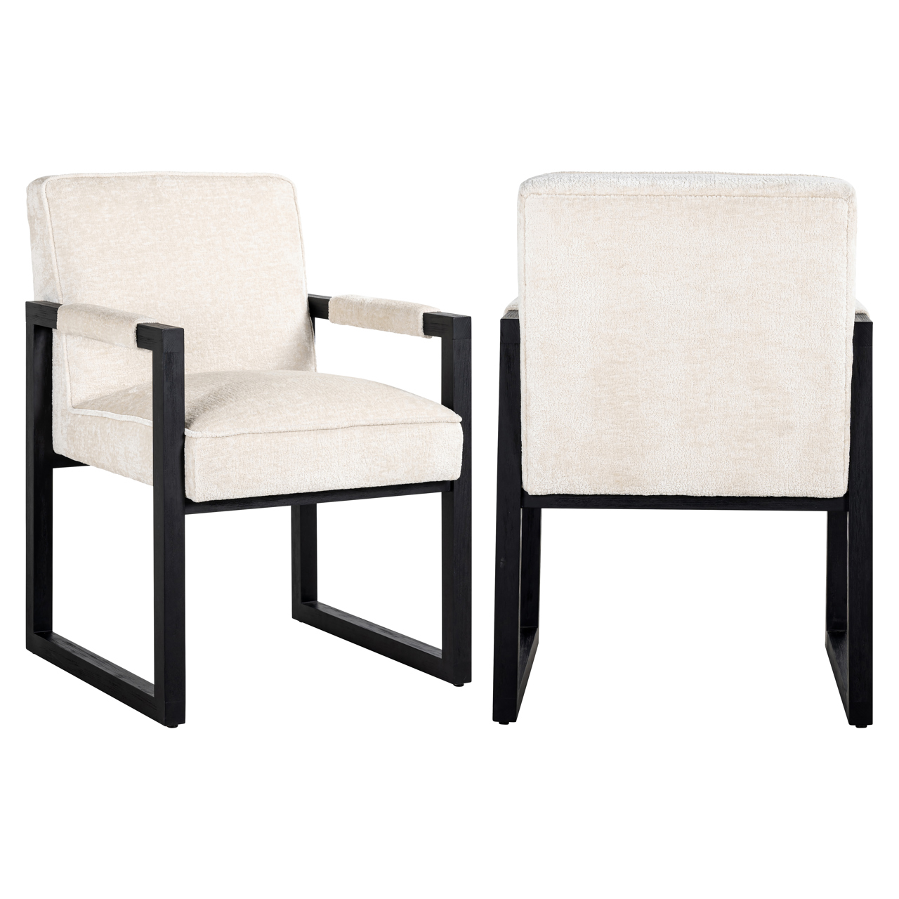 Eetkamerstoel Beck white chenille