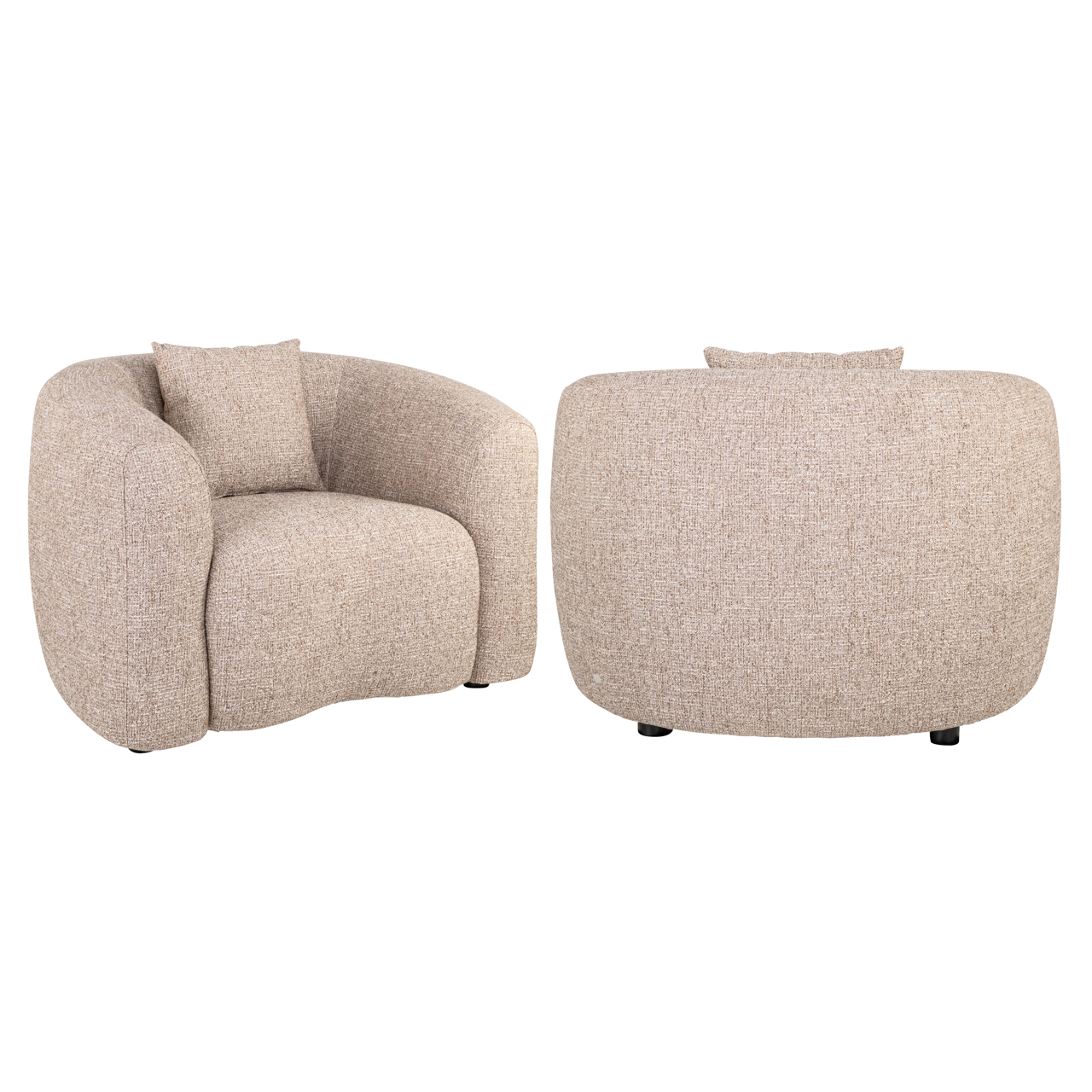 Lounge stoel Luxandra sand tweed fire retardant