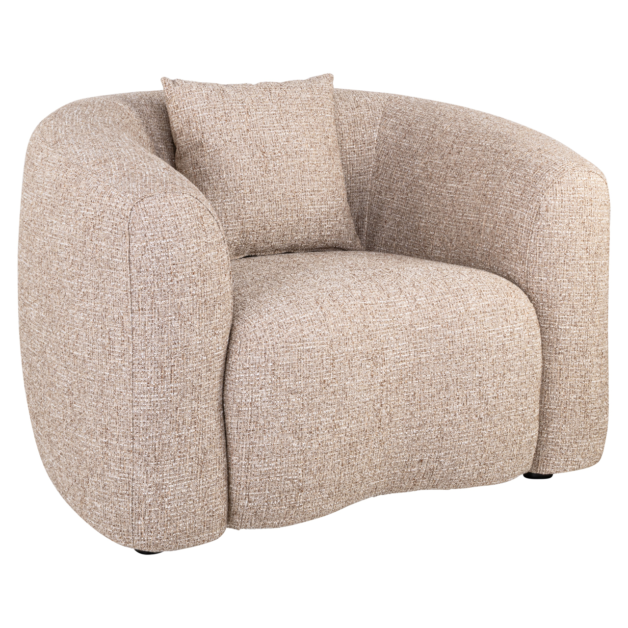 Lounge stoel Luxandra sand tweed fire retardant