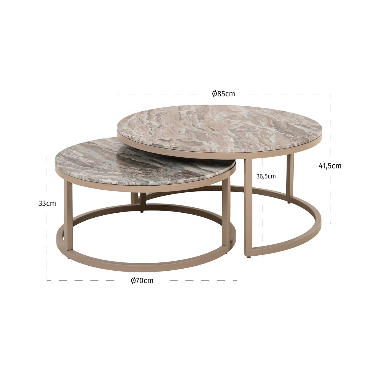 Salontafel Fairfax clay (Set of 2)