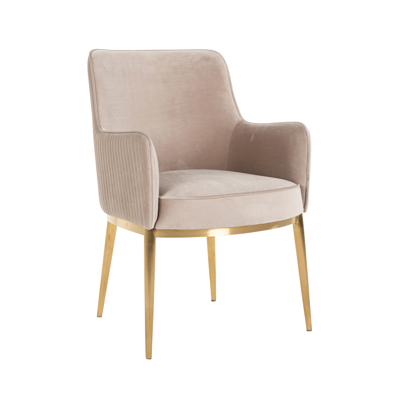 Eetkamerstoel Breeze khaki velvet fire retardant (Set of 2)