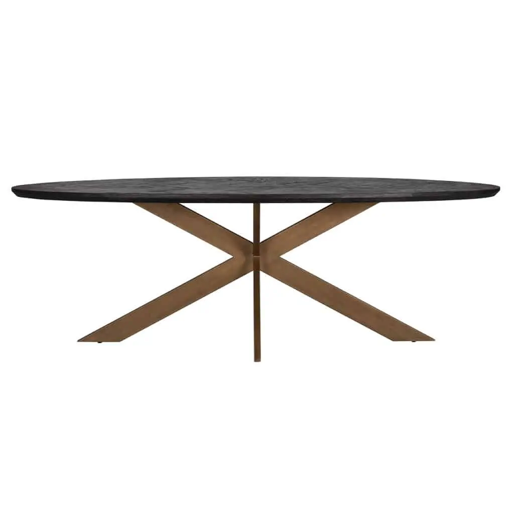 - Eettafel Blackbone Brass black rustic oval 230
