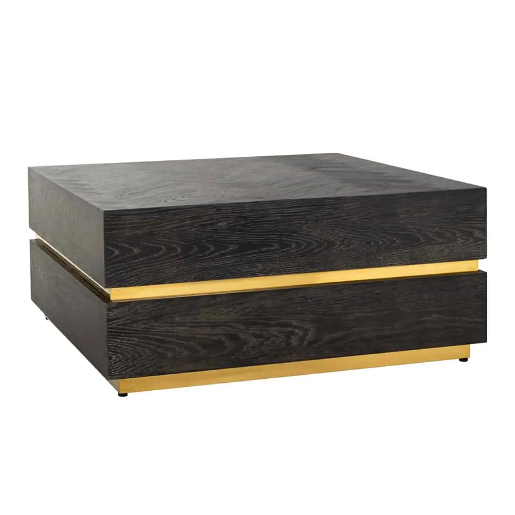 - Salontafel Blackbone Gold black rustic 90x90