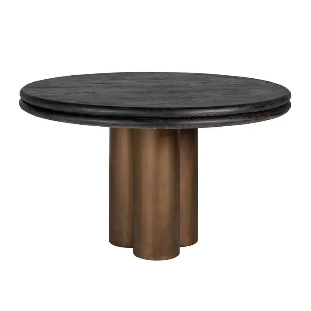 - Eettafel Macaron black rustic 130Ø