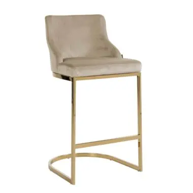 - Barstoel Bolton khaki velvet gold fire retardant (Set of 2)