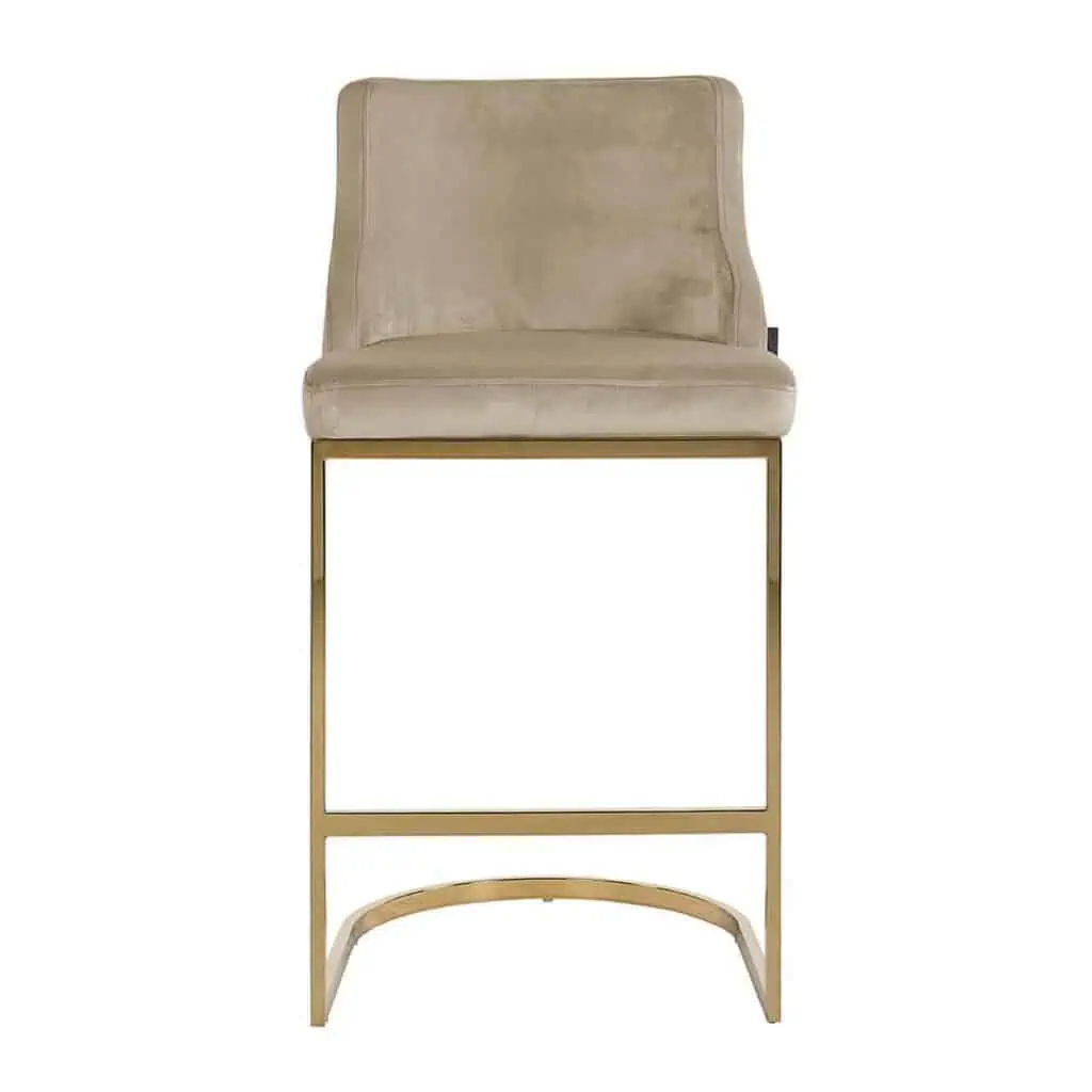 - Barstoel Bolton khaki velvet gold fire retardant (Set of 2)