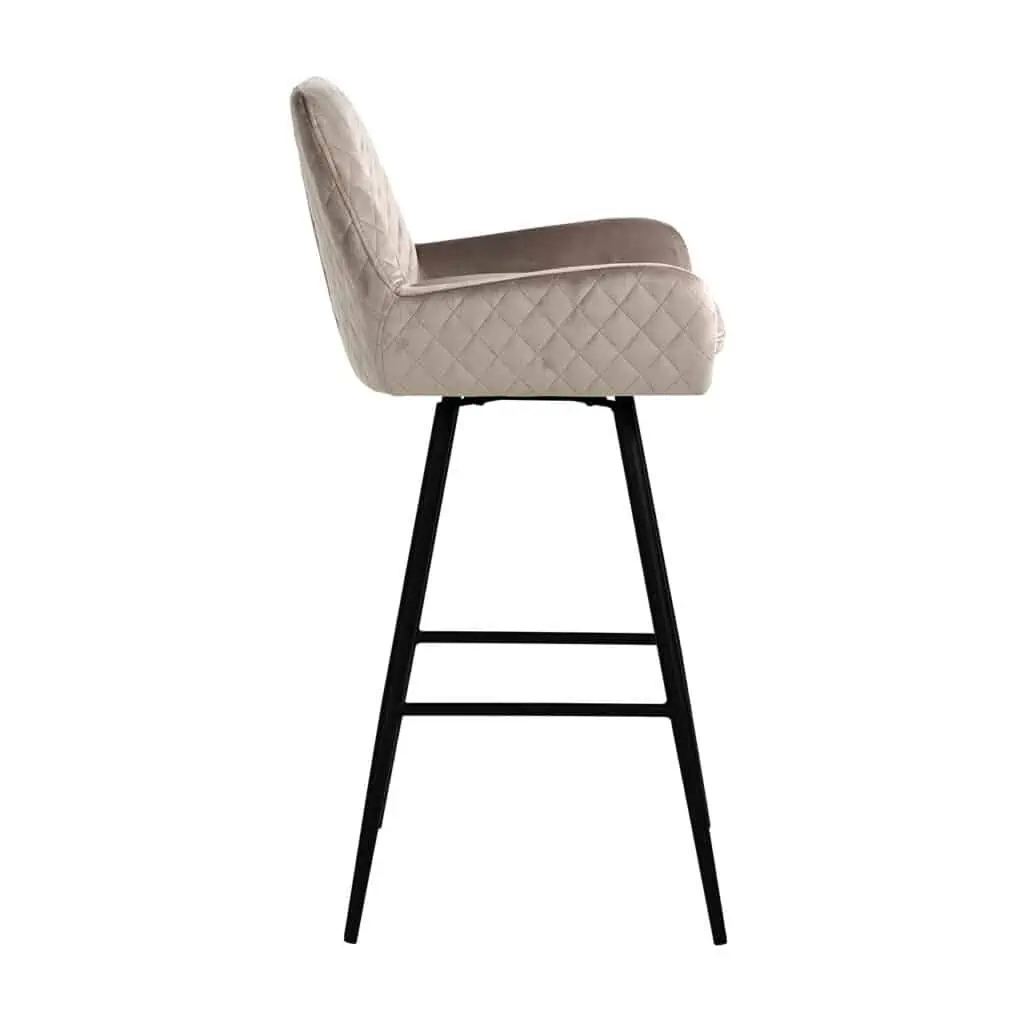 - Barstoel Linsey khaki velvet  (Set of 2)