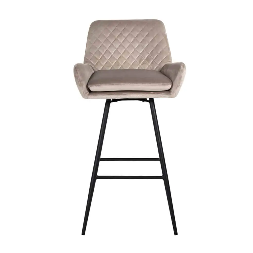 - Barstoel Linsey khaki velvet  (Set of 2)