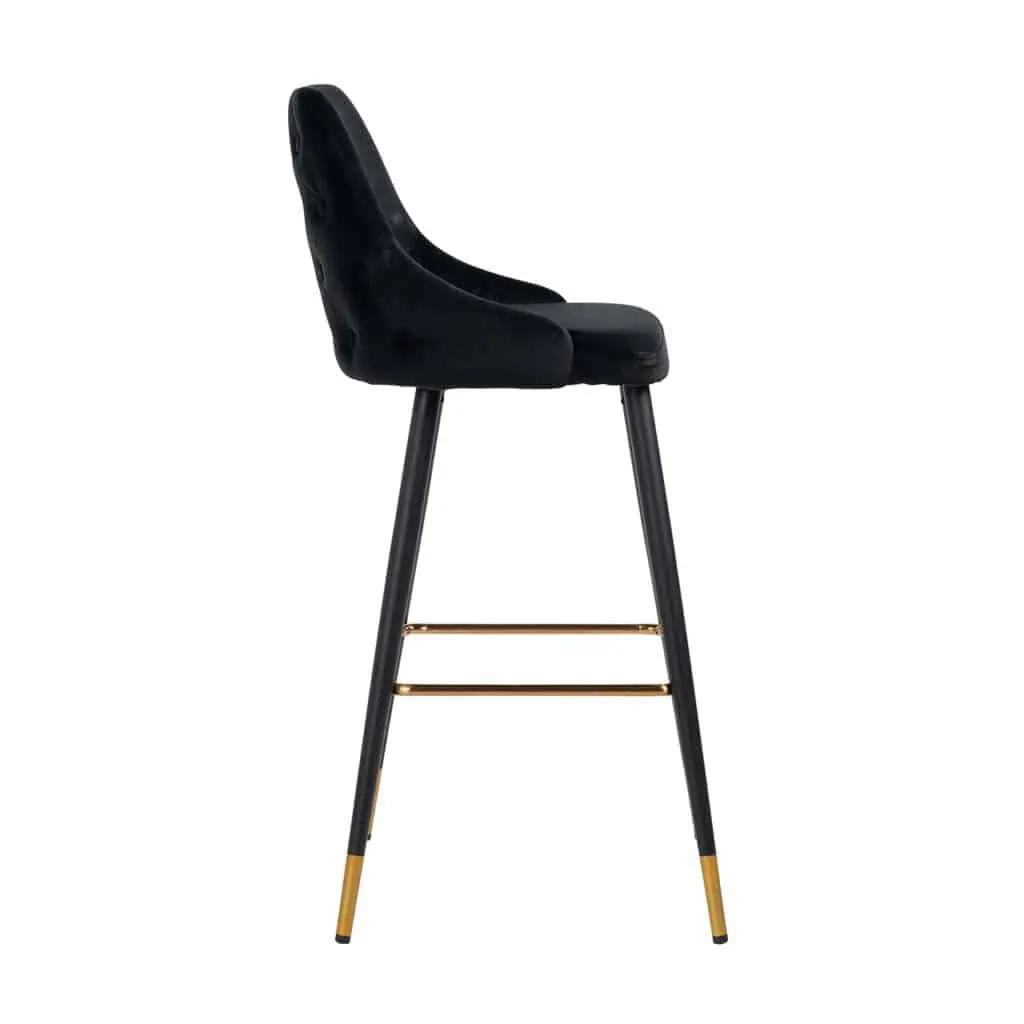 - Barstoel Imani black velvet (Set of 2)