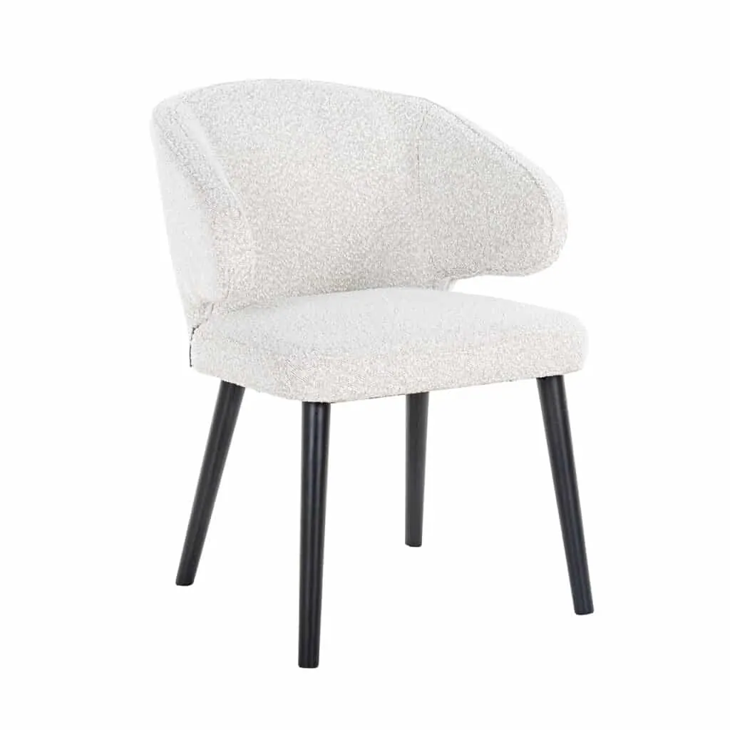 - Eetkamerstoel Indigo white bouclé