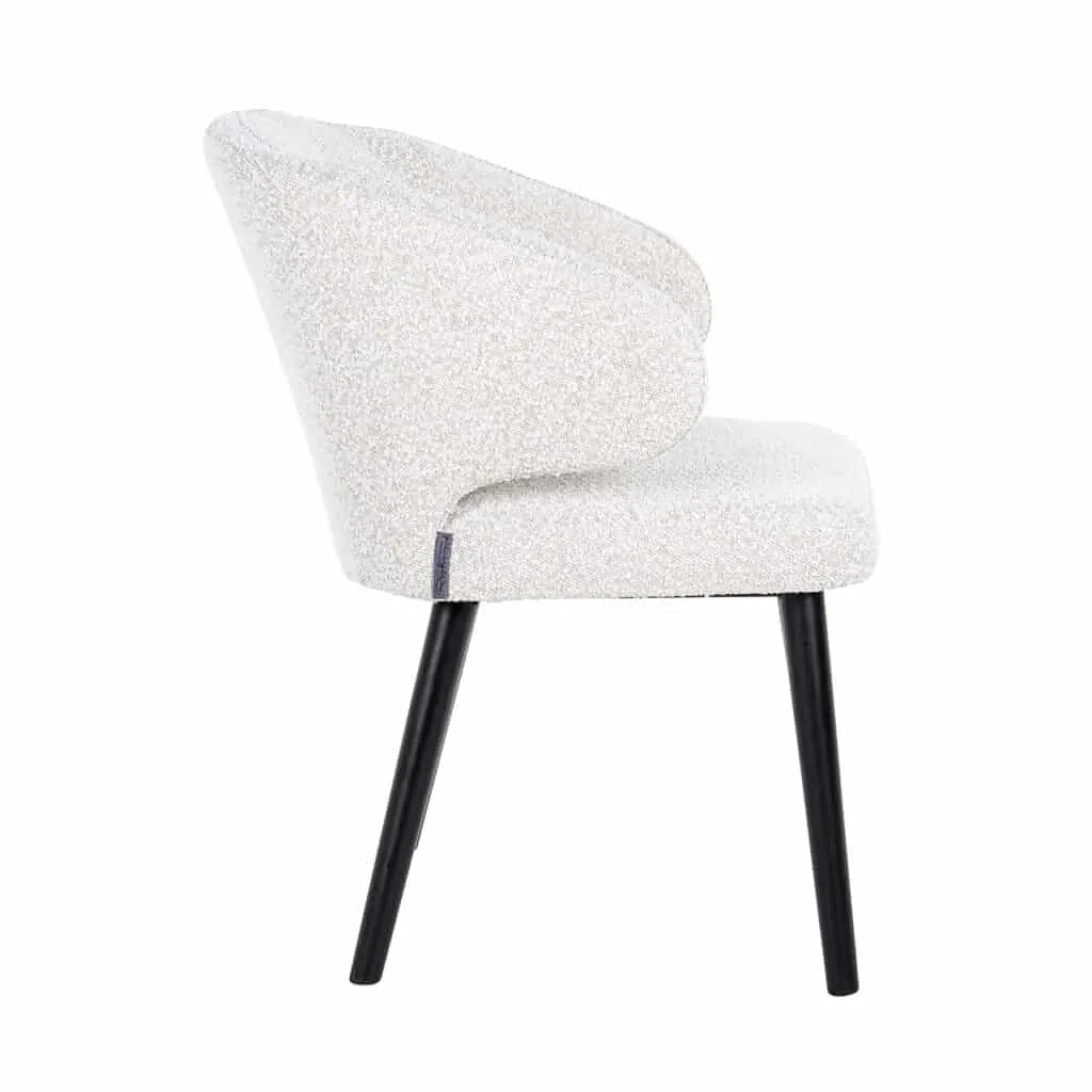 - Eetkamerstoel Indigo white bouclé