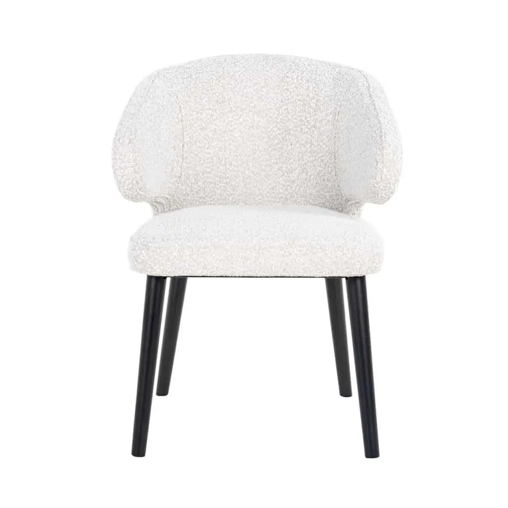 - Eetkamerstoel Indigo white bouclé