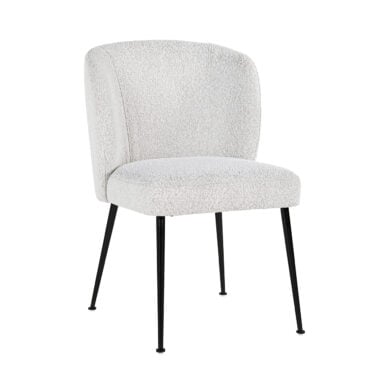- Eetkamerstoel Fallon white bouclé