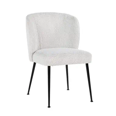 - Eetkamerstoel Fallon white bouclé