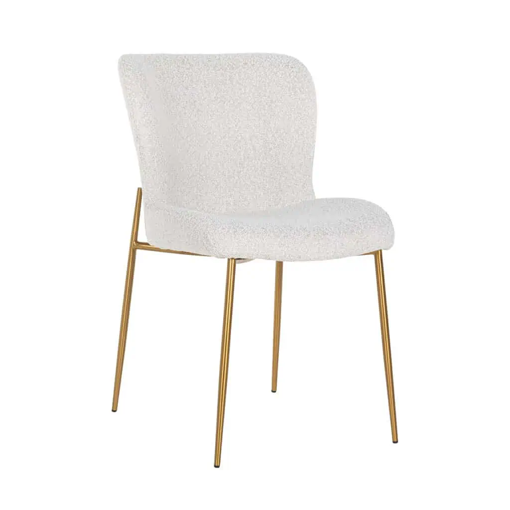 - Eetkamerstoel Odessa white bouclé (Set of 2)