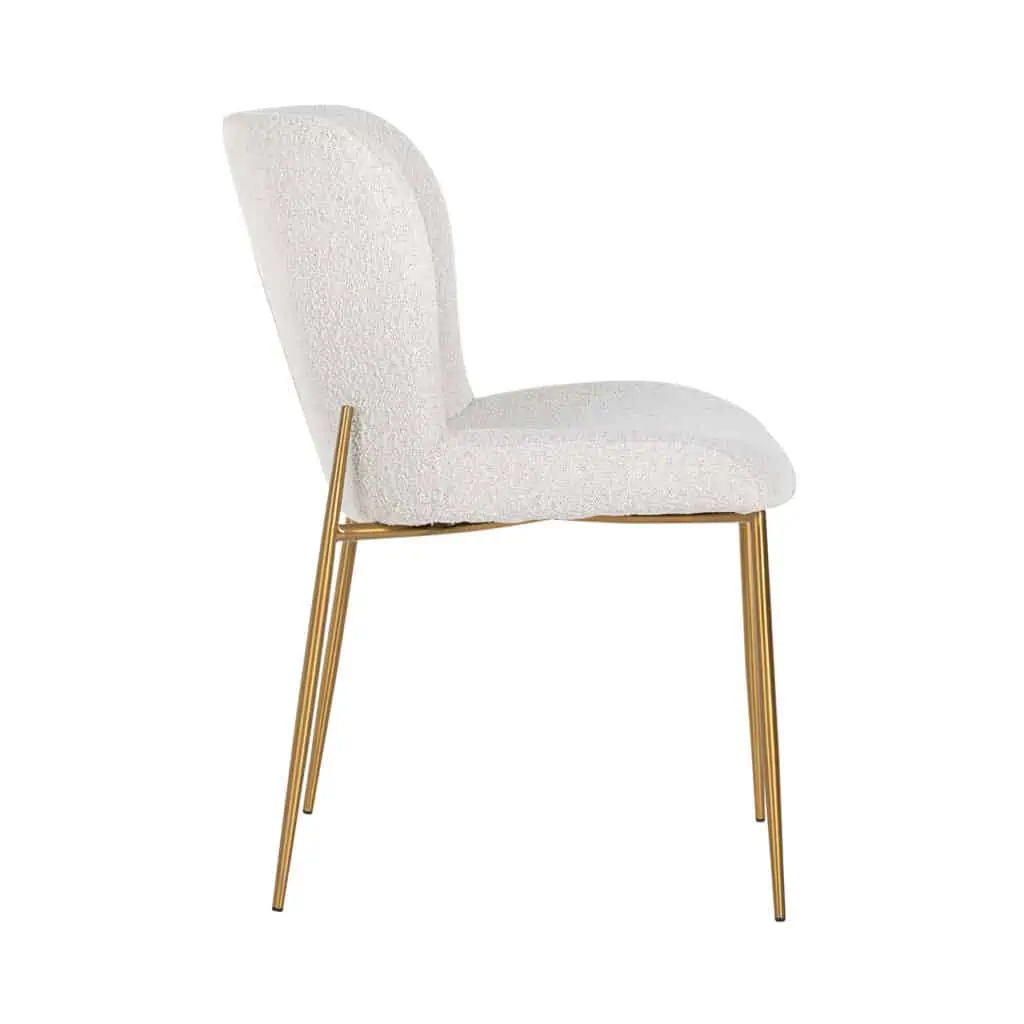 - Eetkamerstoel Odessa white bouclé (Set of 2)