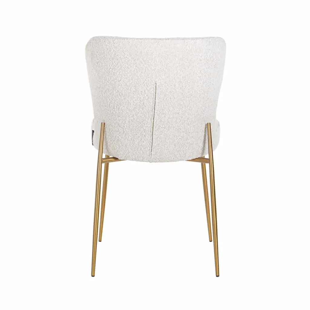- Eetkamerstoel Odessa white bouclé (Set of 2)