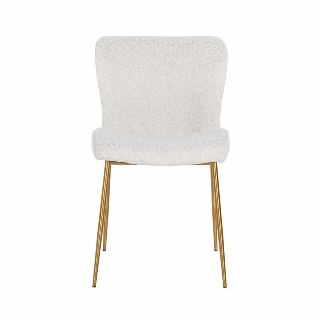 - Eetkamerstoel Odessa white bouclé (Set of 2)