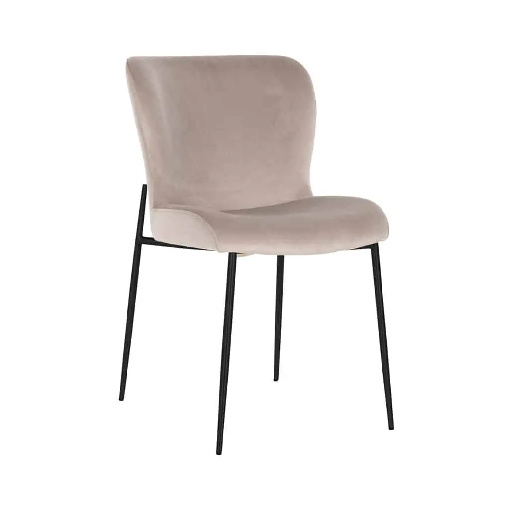 - Eetkamerstoel Darby khaki velvet fire retardant (Set of 2)