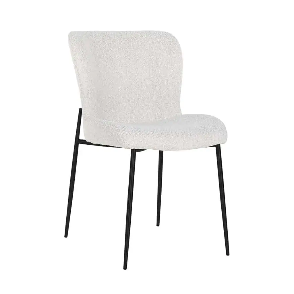 - Eetkamerstoel Darby white bouclé (Set of 2)