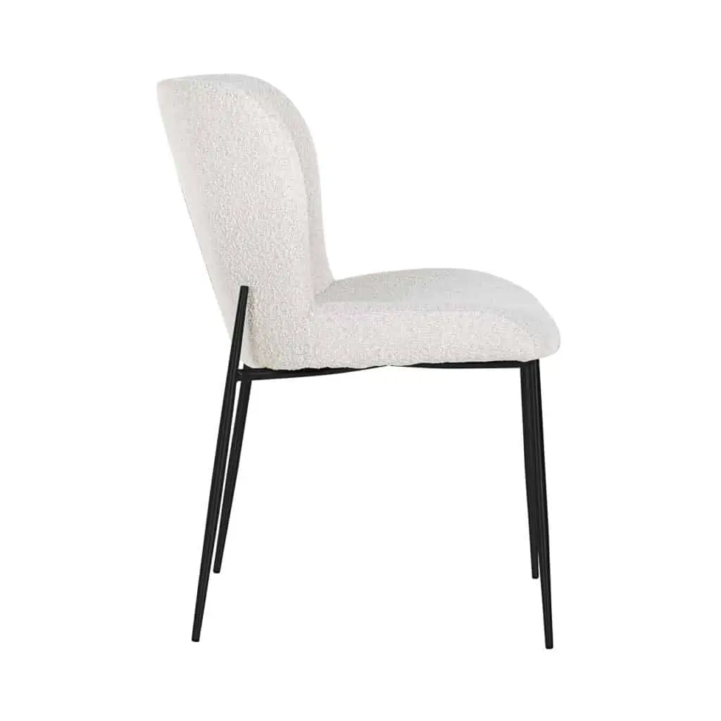 - Eetkamerstoel Darby white bouclé (Set of 2)