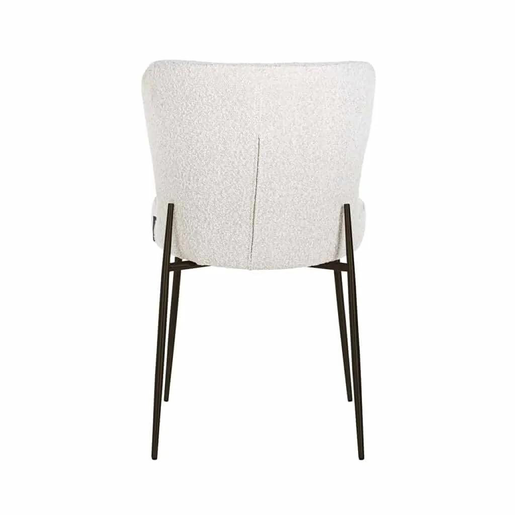 - Eetkamerstoel Darby white bouclé (Set of 2)