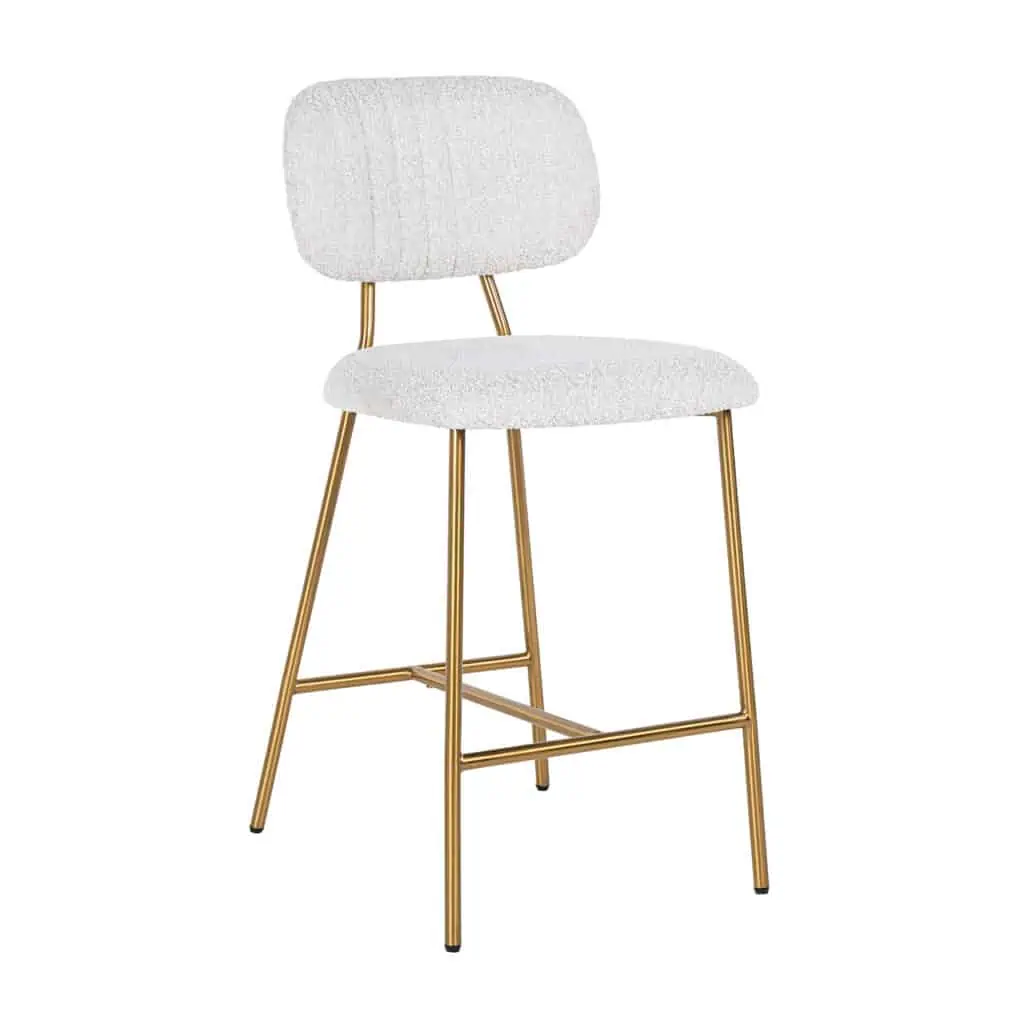 - Counterstoel Xenia white bouclé (Set of 2)
