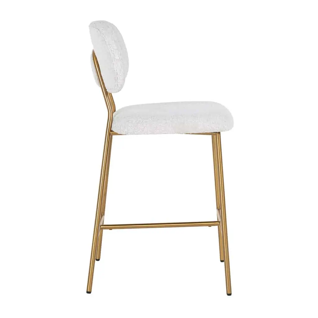 - Counterstoel Xenia white bouclé (Set of 2)
