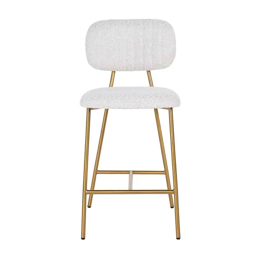 - Counterstoel Xenia white bouclé (Set of 2)