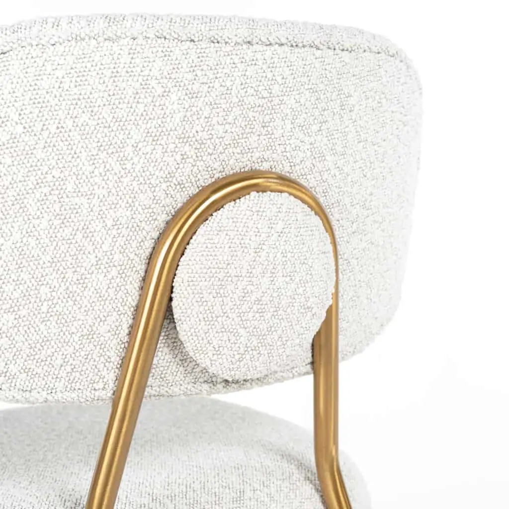 - Counterstoel Xenia white bouclé (Set of 2)