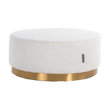 - Poef & Voetenbank Emmy white bouclé 70Ø