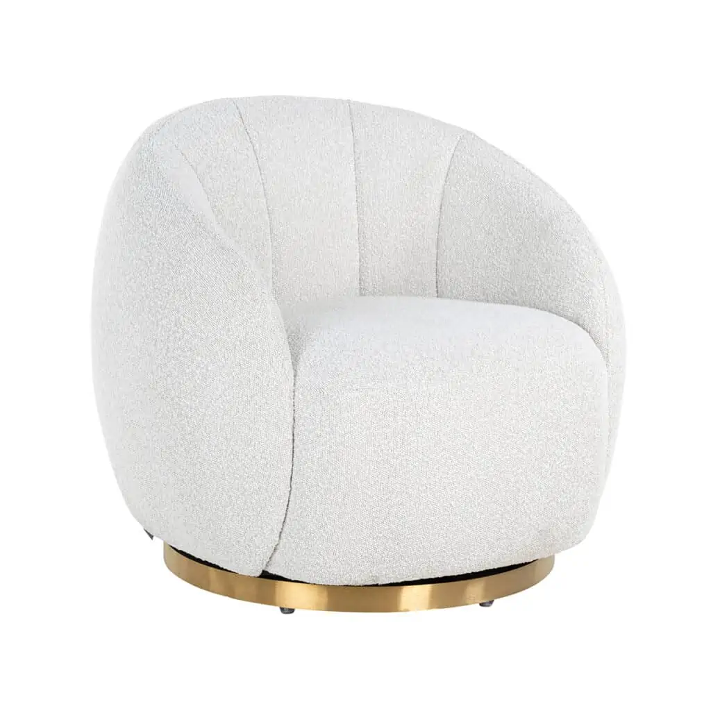 - Lounge stoel Jago white bouclé