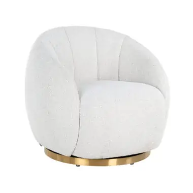 - Lounge stoel Jago white bouclé