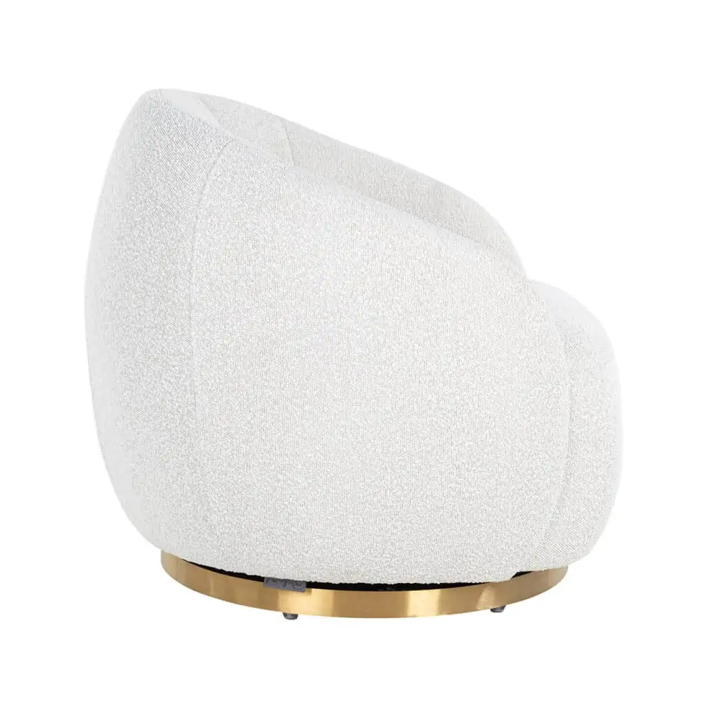 - Lounge stoel Jago white bouclé