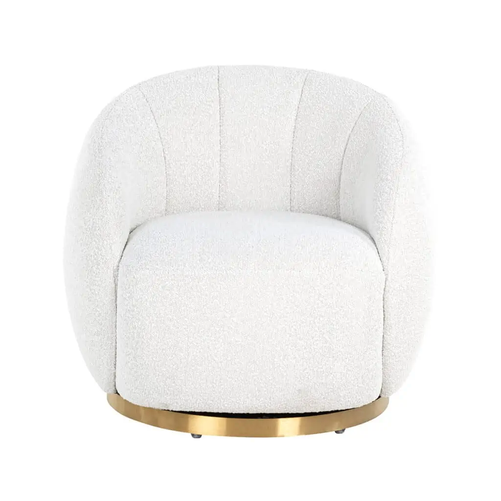 - Lounge stoel Jago white bouclé
