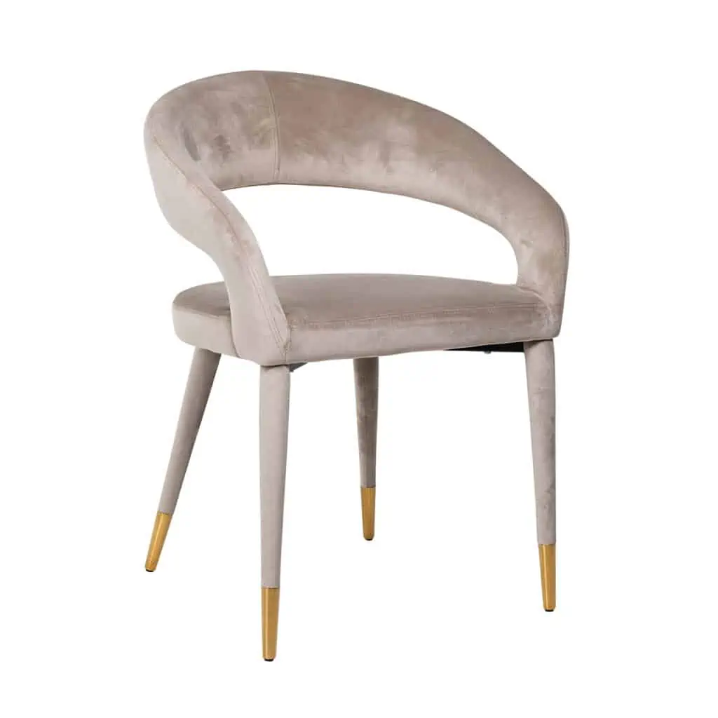 - Eetkamerstoel Gia khaki velvet fire retardant