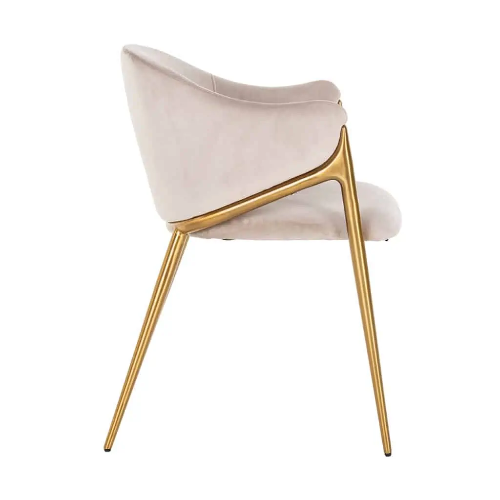 - Eetkamerstoel Gwen khaki velvet fire retardant