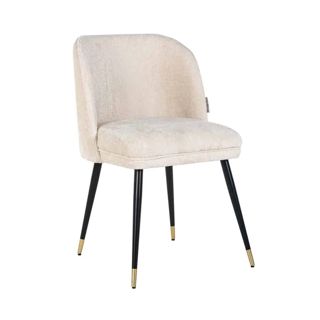 - Eetkamerstoel Alicia FR white chenille fire retardant
