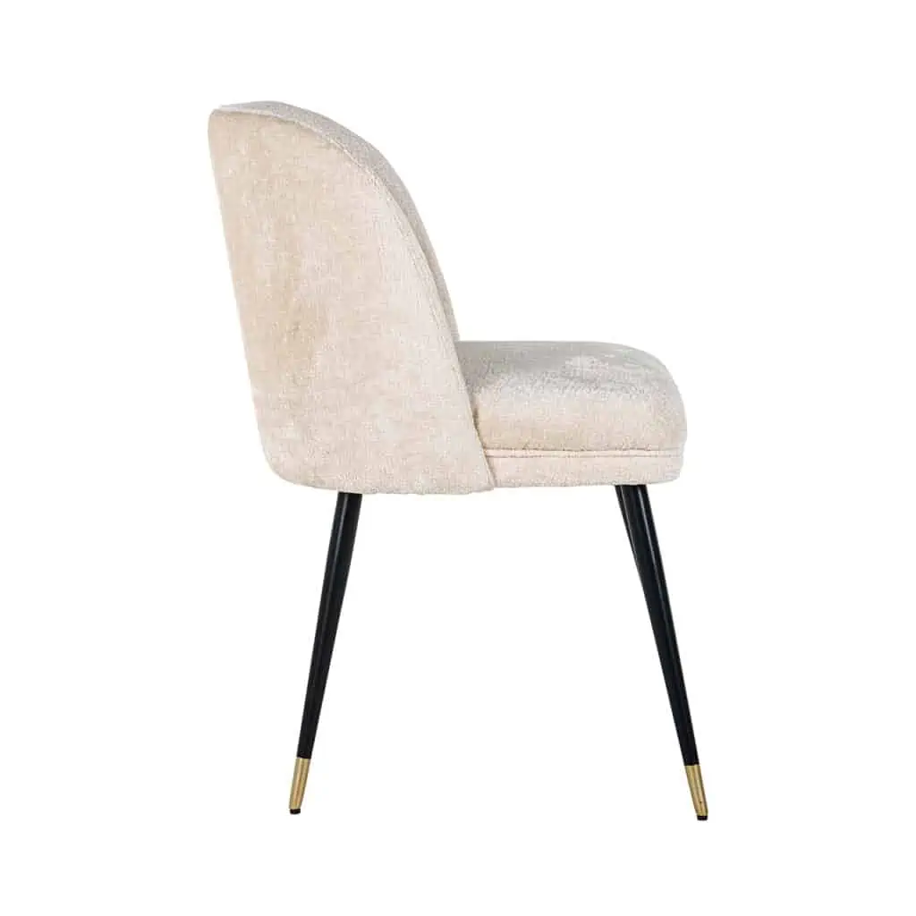 - Eetkamerstoel Alicia FR white chenille fire retardant