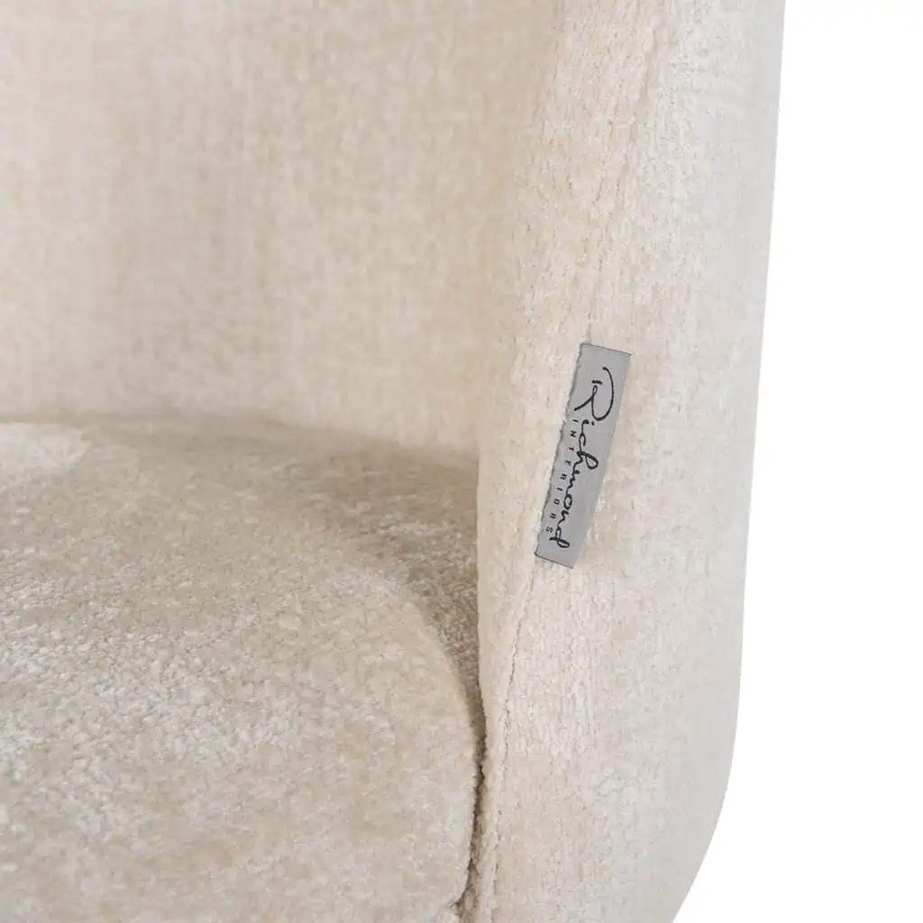 - Eetkamerstoel Alicia FR white chenille fire retardant