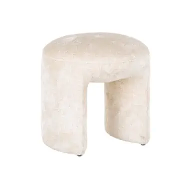 - Poef &amp; Voetenbank Fargo white chenille