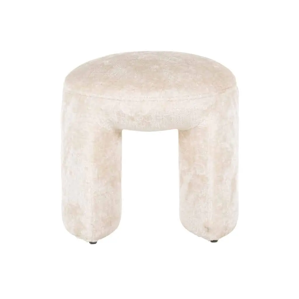 - Poef & Voetenbank Fargo white chenille