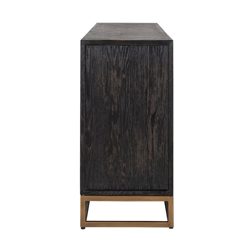- Dressoir Blackbone brass 4-deuren + open vak (Black rustic)