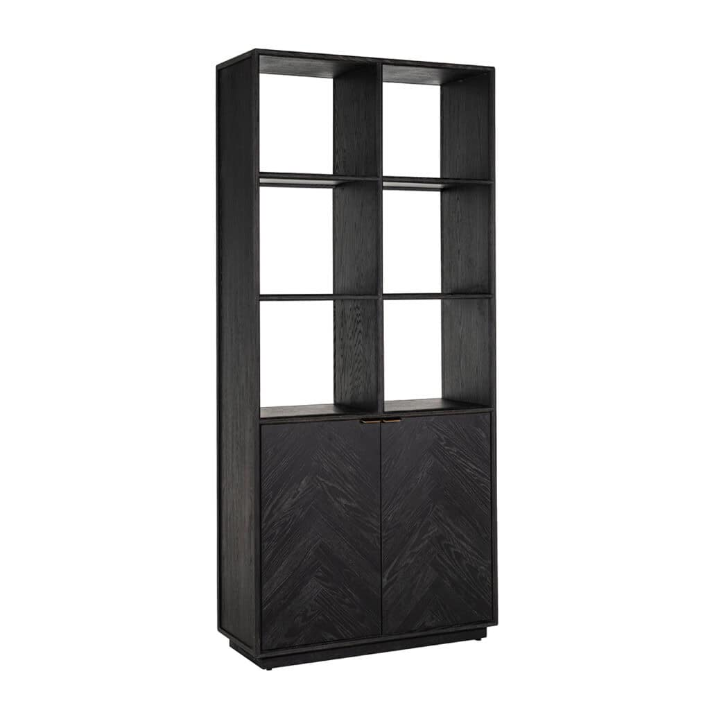 - Bibliothèque Blackbone brass  2-portes (Noir rustique)