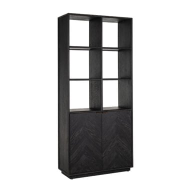 - Boekenkast Blackbone brass 2-deuren (Black rustic)