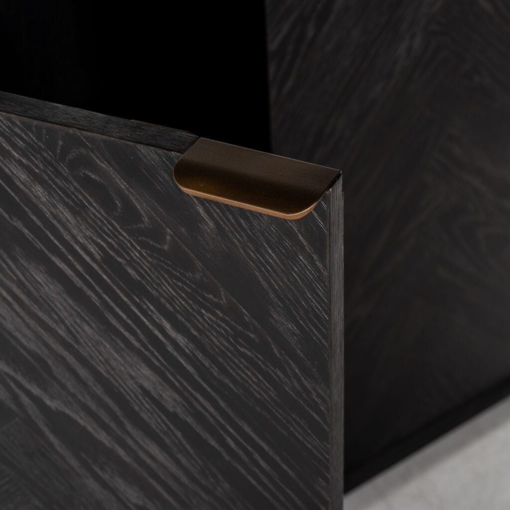 - Bibliothèque Blackbone brass  2-portes (Noir rustique)