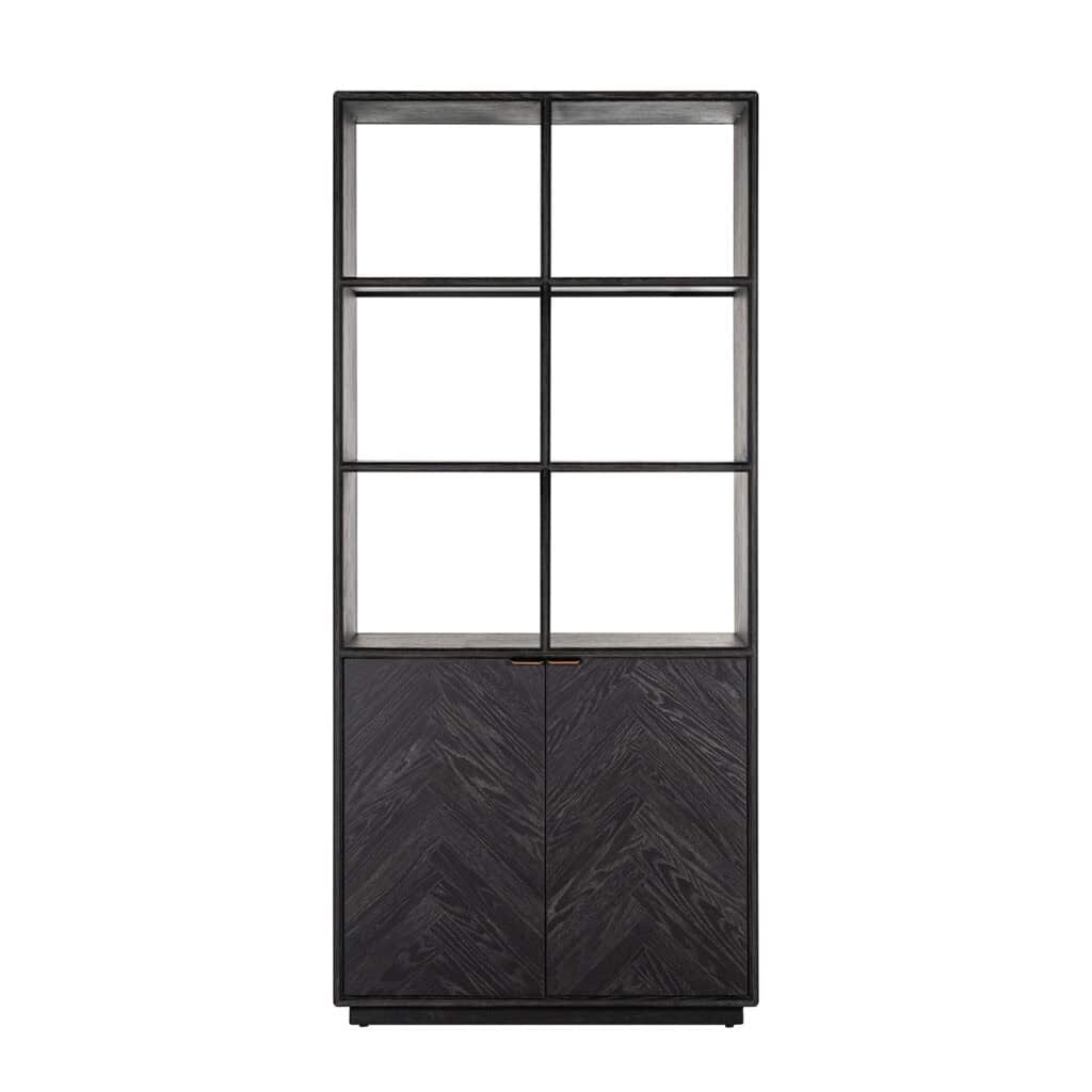 - Bibliothèque Blackbone brass  2-portes (Noir rustique)