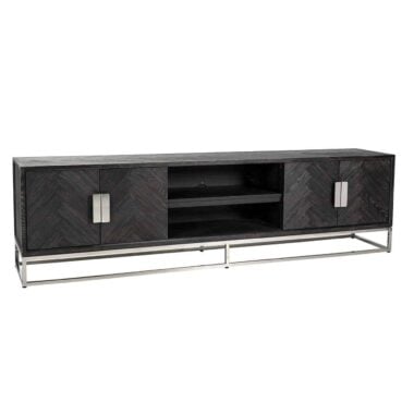 - TV-dressoir Blackbone silver 4-deuren 220 (Black rustic)