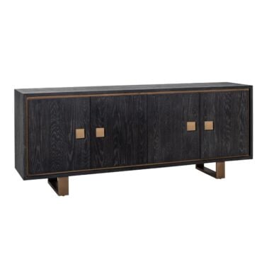 - Buffet Hunter 4-portes (Noir rustique)